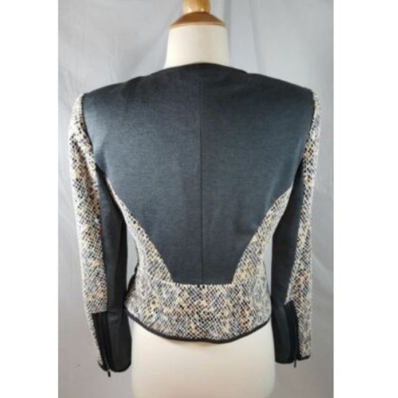 Rachel Roy Snakeskin Moto Jacket sz 4 Black - Picture 5 of 6